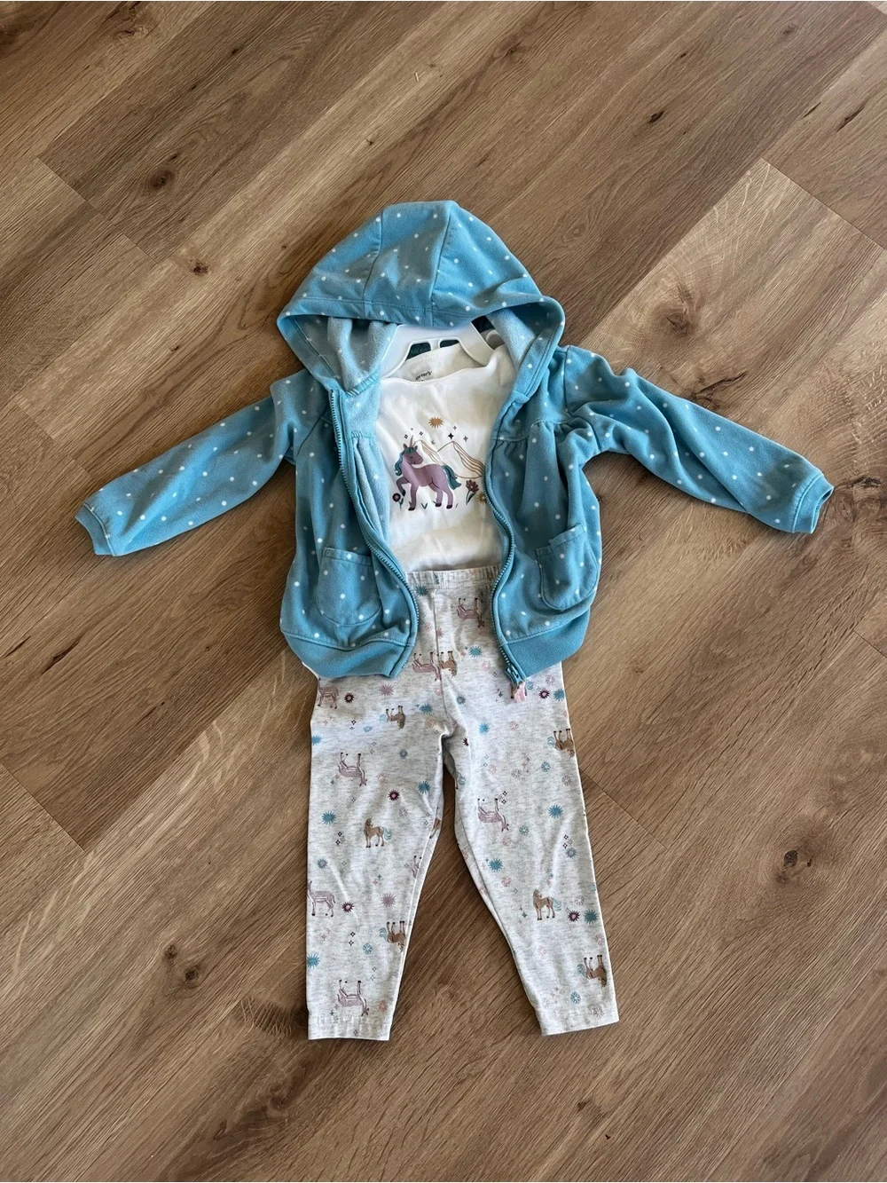 Carter’s Unicorn Matching Set- Hoodie, T Shirt Onesie and Leggings